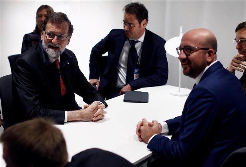 Rajoy y Michel, durante la reunión bilateral. EFE