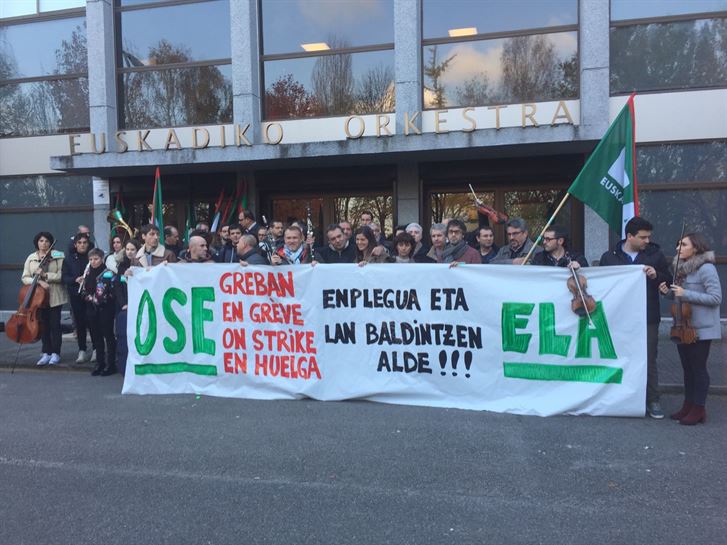 Protesta de los trabajadores de la OSE. Imagen de archivo: EiTB