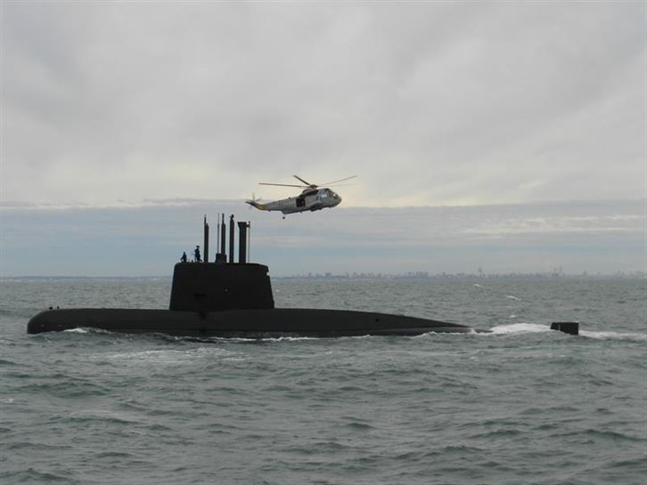 El submarino argentino desaparecido 'ARA San Juan'.