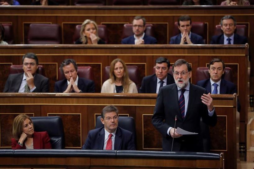 Mariano Rajoy Diputatuen Kongresuko kontrol saioan.