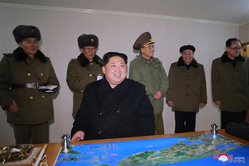 Kim Jong-un, atzoko entseguan. Argazkia: EFE