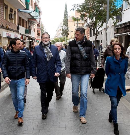 Mariano Rajoy eta Xavier Garcia Albiol, Casteldefellsen. Argazkia: EFE