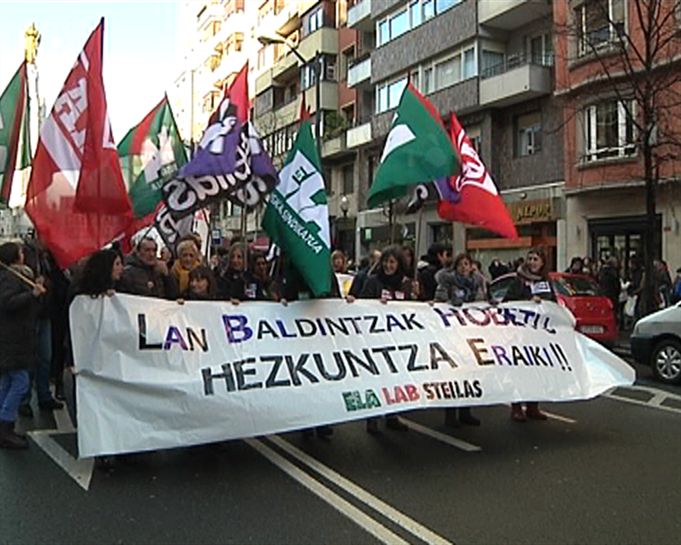 Sindicatos cifran la huelga en un 75 %; el Gobierno Vasco, en un 60 %