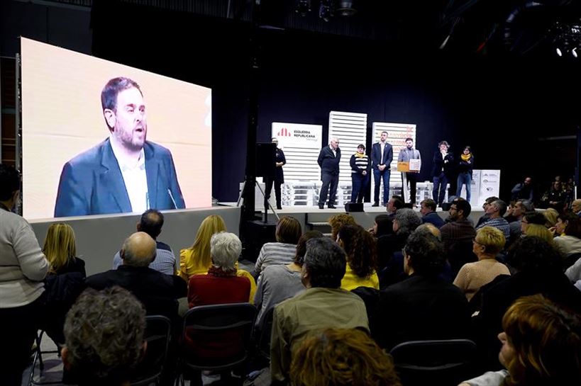 Oriol Junqueras durante un acto de campaña del 21D. EFE