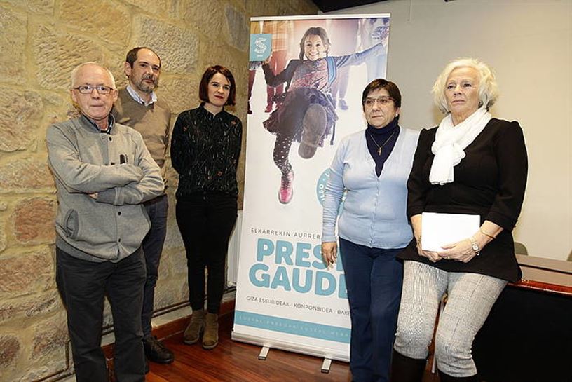 Ane Muguruza, Edurne Brouard, Rosa Rodero y Paul Ríos en la rueda de prensa. Foto: Sare