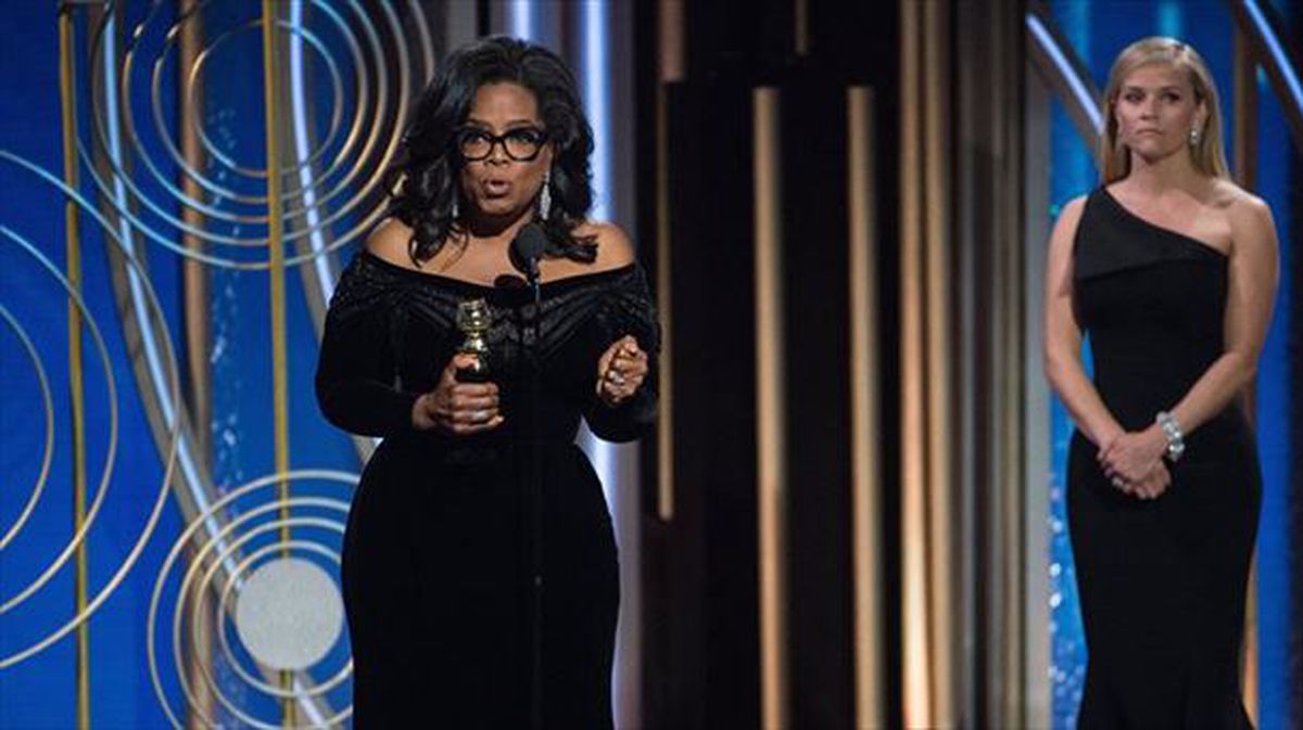 Oprah Winfrey en la gala de los Globos de Oro. Foto: EFE