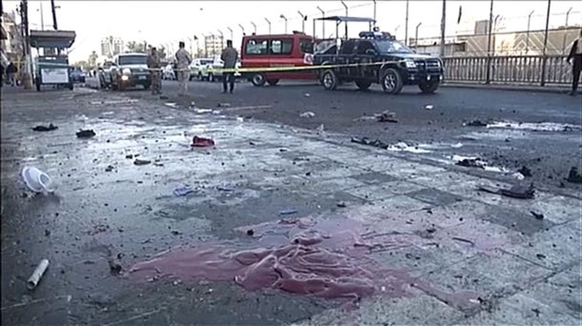 Bagdad atentatu baten ostean.