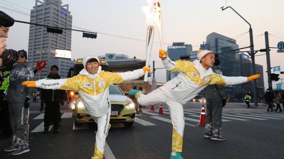 La antorcha olímpica sale de Seúl (Corea del Sur). FOto: Efe