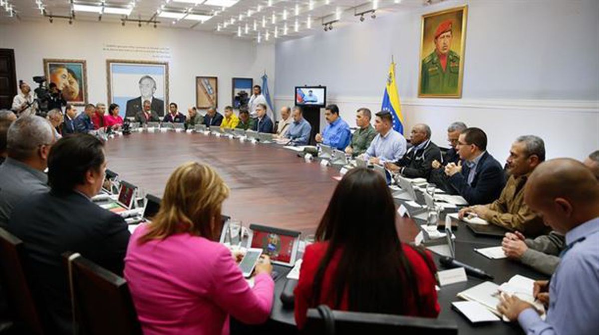 Reunión del gobierno de Nicolás Maduro en Venezuela.