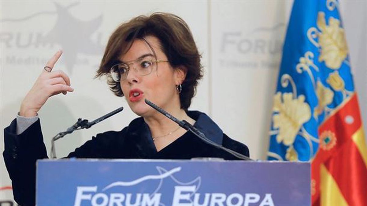 Soraya Saenz de Santamaria gaur Forum Europako gosari informatibo batean. 