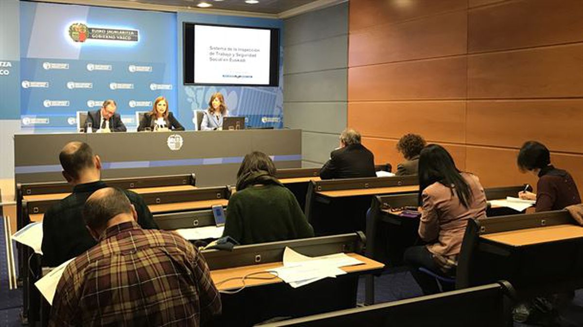 Presentación del informe de Inspección de Trabajo en Euskadi en 2017.