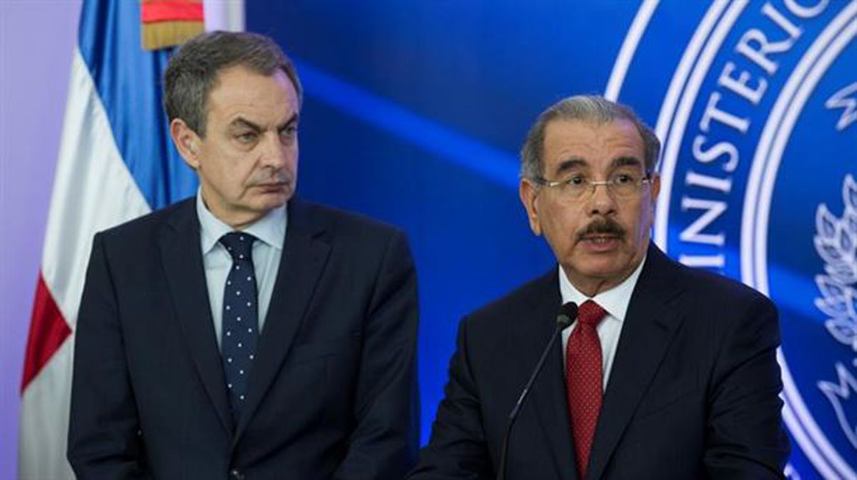 El presidente dominicano, Danilo Medina, y José Luis Rodríguez Zapatero. Foto: EFE