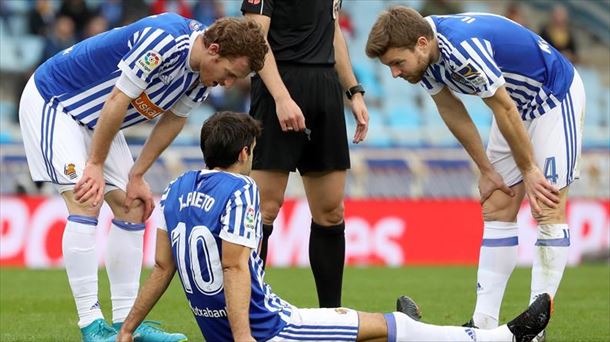 Xabi Prieto, Levanteren aurka lesionatu ostean. Argazkia: EFE