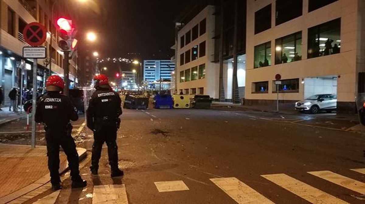 Incidentes en Bilbao. Foto: EiTB