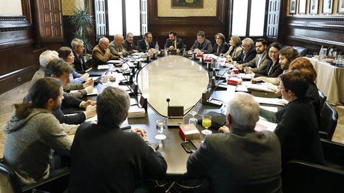 Vista de la reunión de la Junta de Portavoces. EFE