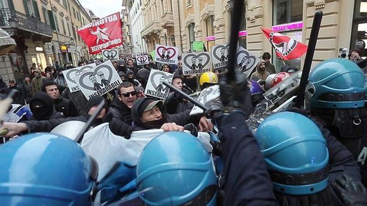 Movilizaciones durante la campaña electoral en Italia. EFE