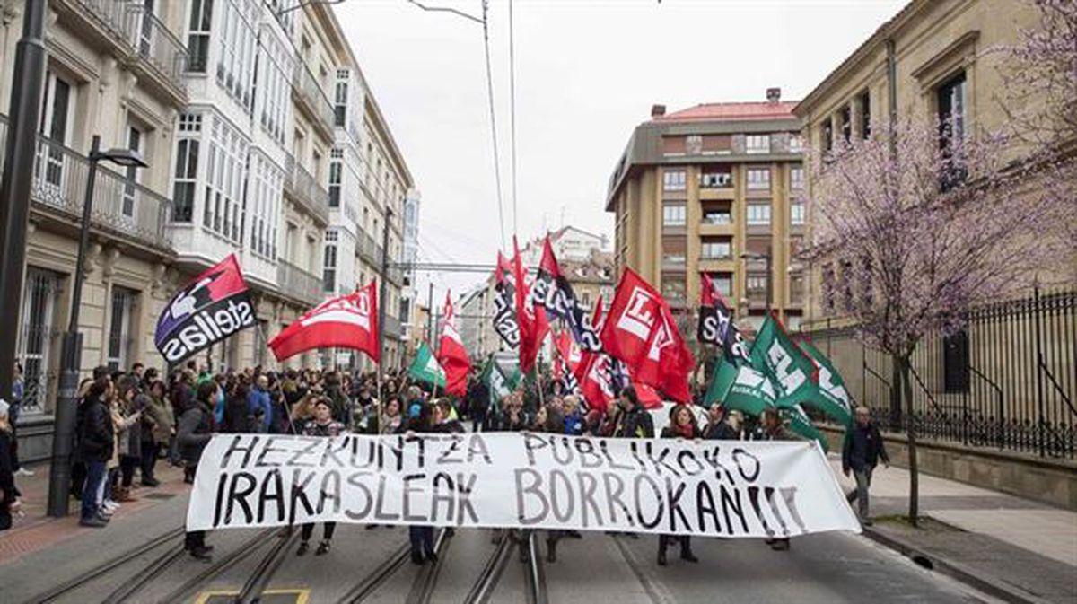 Manifestación realizada en Vitoria-Gasteiz. Foto: EFE