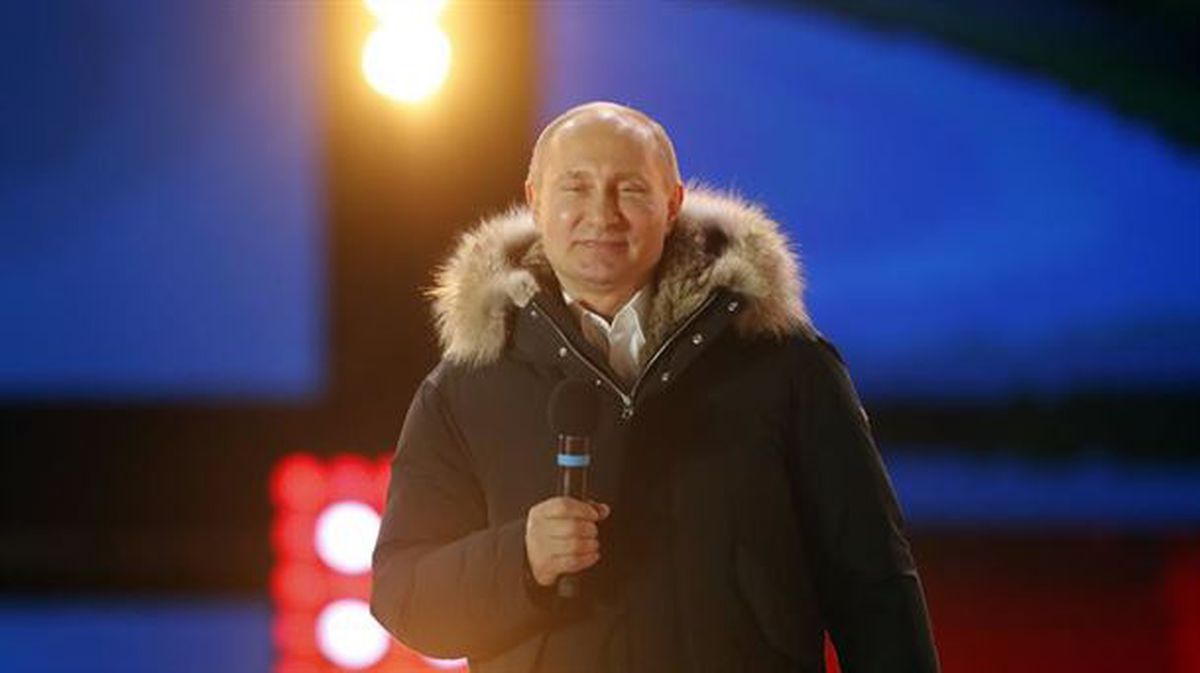 Vladimir Putín, se dirige a sus votantes tras conocer los resultados