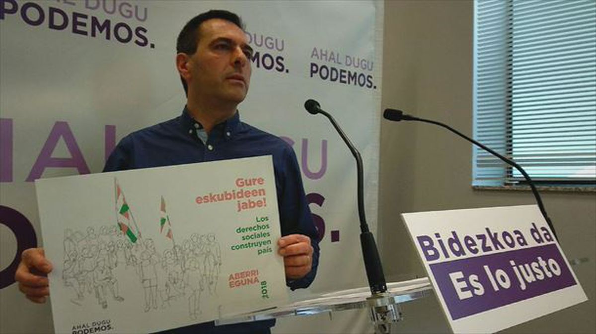 Andeka Larrea Podemos Euskadiko Komunikazio idazkaria. Argazkia: Podemos Euskadi