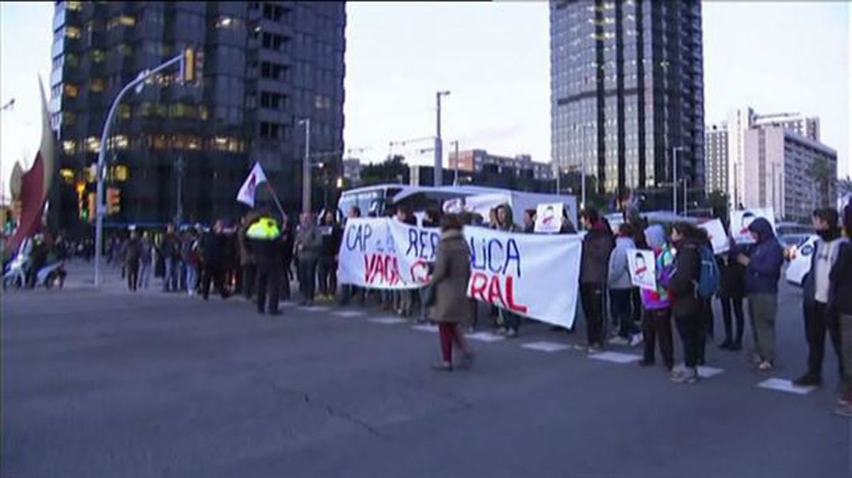Protesta de la Diagonal de Barcelona. Imagen extraída de un vídeo de TV3