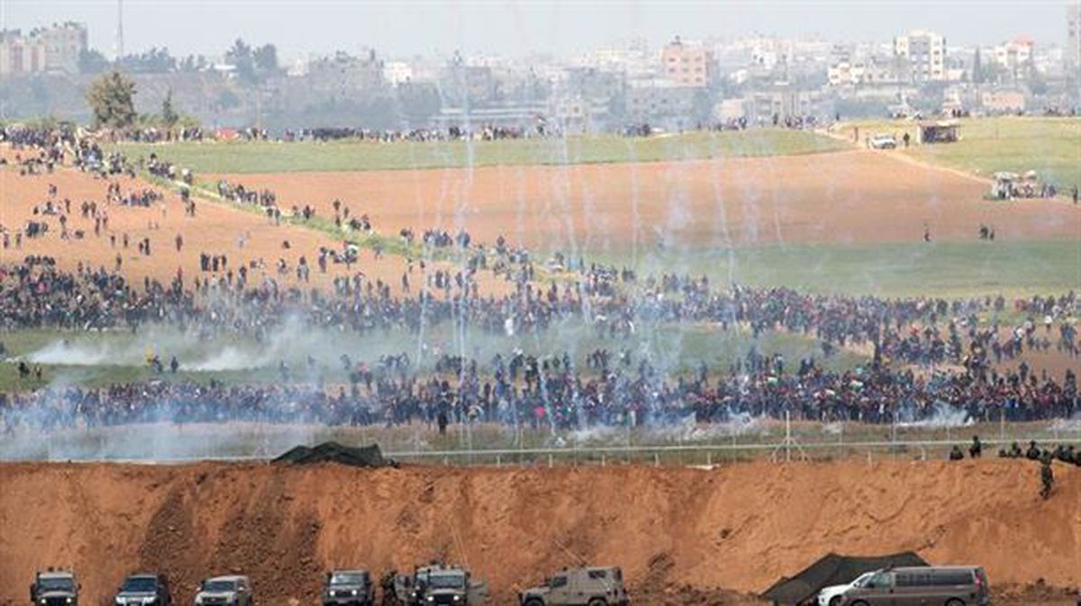 Enfrentamientos en la Franja de Gaza. Foto: EFE