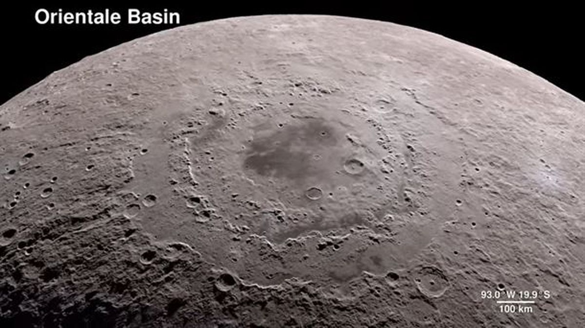Imagen del vídeo que permite realizar un recorrido virtual por la Luna. Foto: NASA