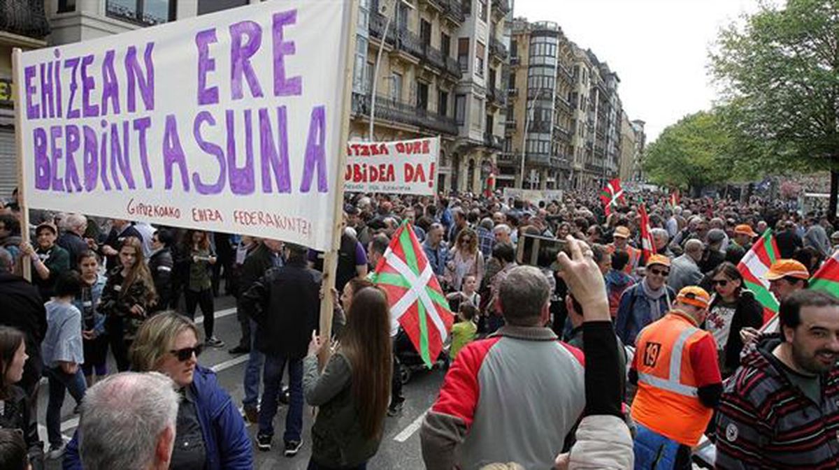 Donostia ha acogido la manifestación más numerosa. Foto: EFE