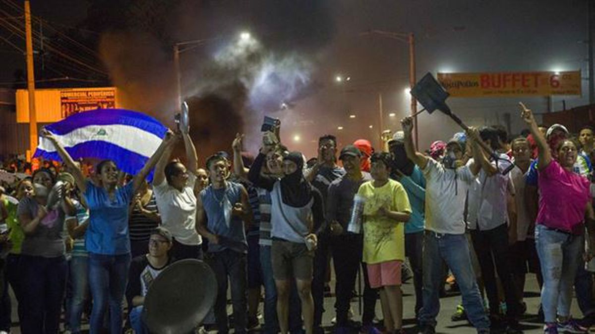 Quinto día consecutivo de protestas en Nicaragua. Foto: EFE