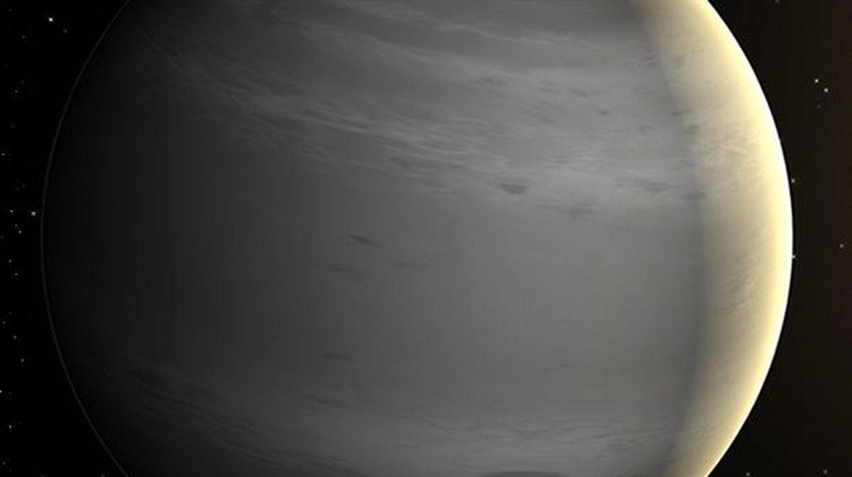 Imagen del planeta oscuro llamado WASP_104b. Fuente: NASA.