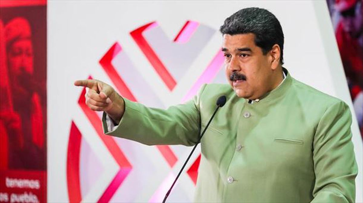 Nicolas Maduro hitzaldi bat ematen. EFE.