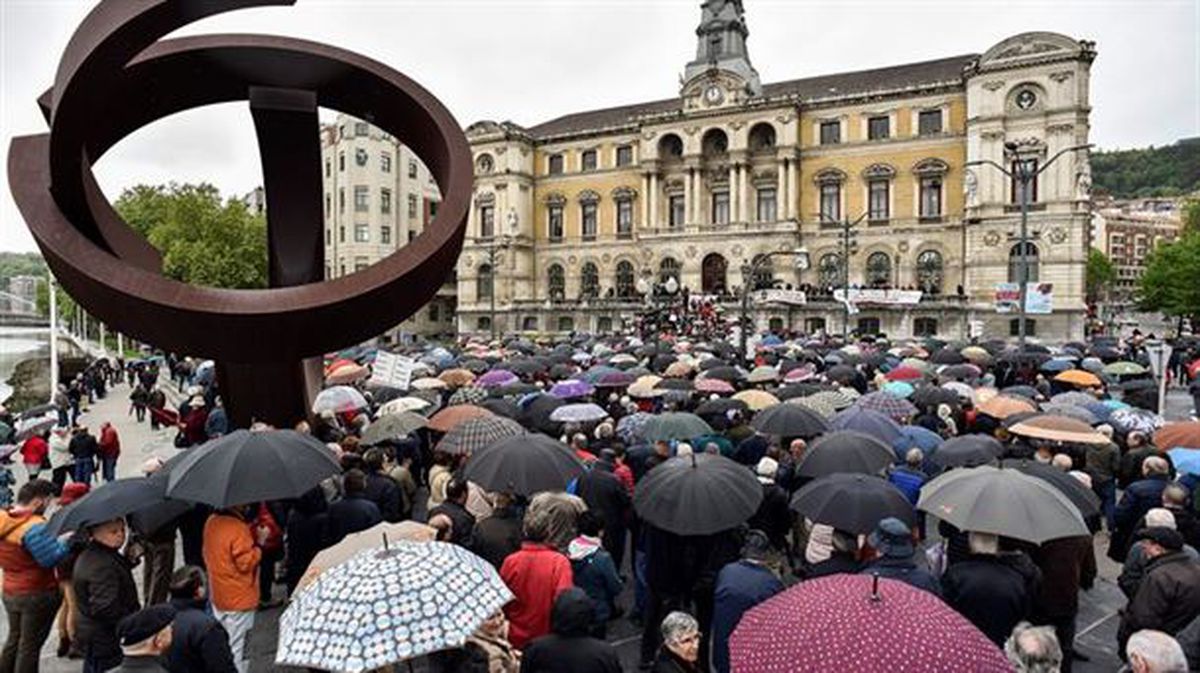 Imagen de archivo de una manifestación de los pensionistas en Bilbao. EFE