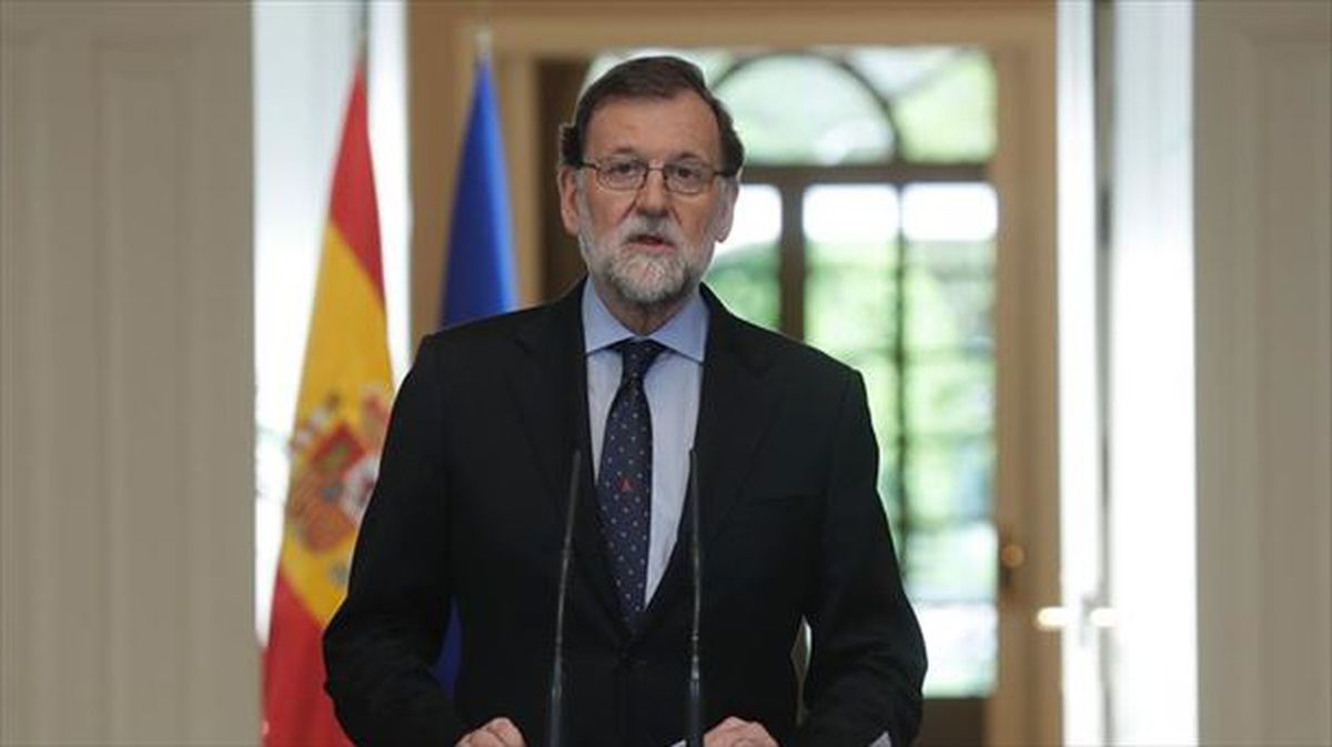 Mariano Rajoy durante una comparecencia en Moncloa. Foto de archivo: EFE