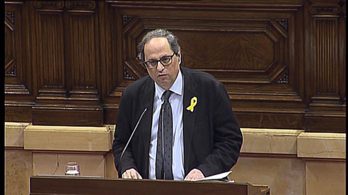 Quim Torra diputatua Kataluniako Parlamentuan. Artxiboko argazkia: EiTB