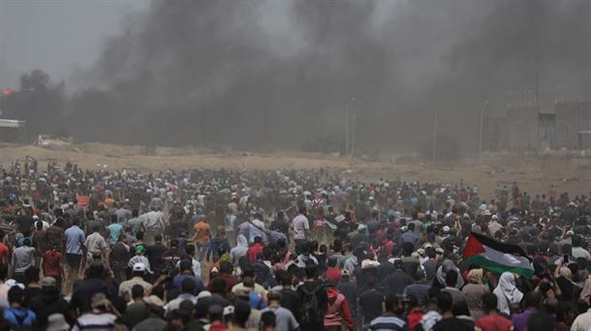 40.000 palestinarrek hartu dute parte Gazako protestatan. Argazkia: EFE