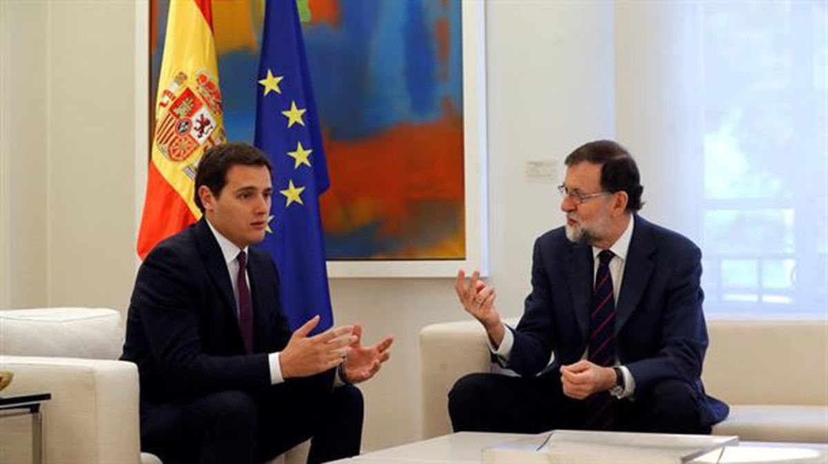 Albert Rivera eta Mariano Rajoy, Moncloan izandako azken bileran. Argazkia: EFE