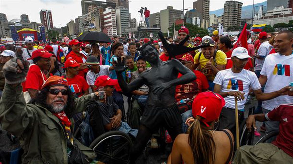 Acto de fin de campaña de Maduro antes de las elecciones. Foto: EFE