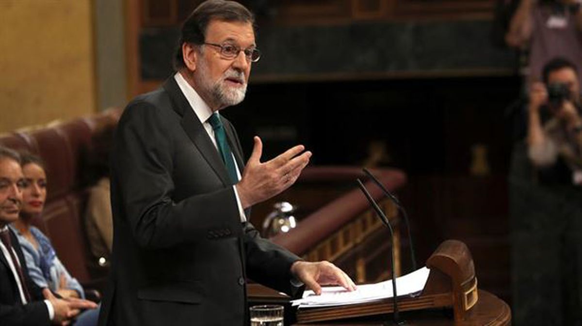 Mariano Rajoy durante su intervención en el Congreso de los Diputados. EFE