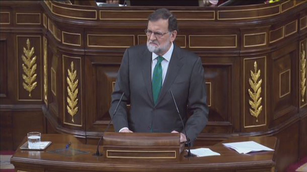 Mariano Rajoy durante su intervención en el Congreso de los Diputados. EFE