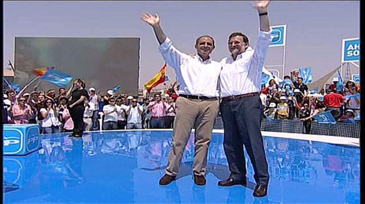 Rajoy y Camps en campaña electoral