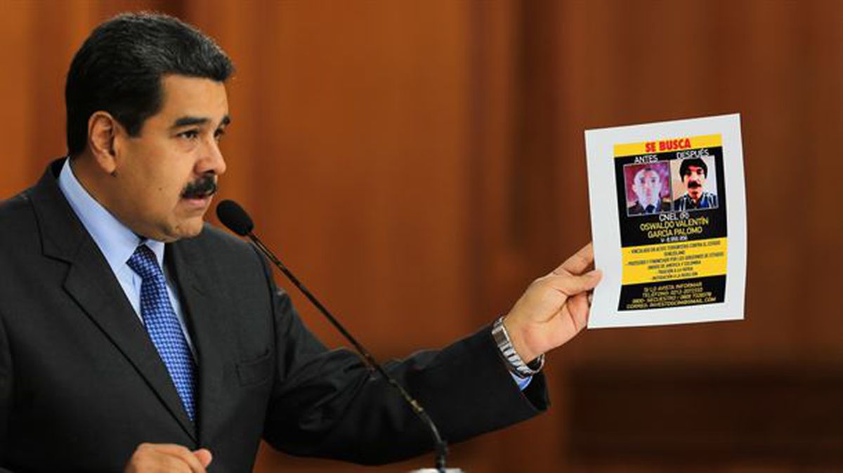 Maduro, durante su mensaje en televisión y radio sobre el atentado frustrado / EFE.