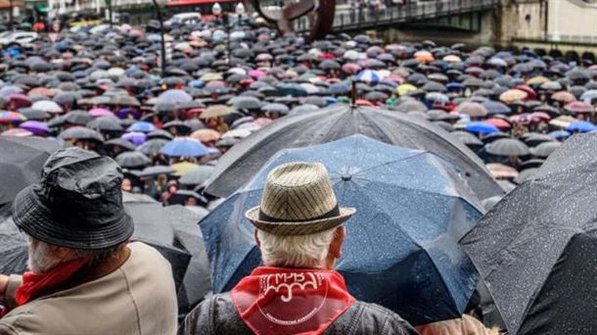 Manifestación de los pensionistas en Bilbao.