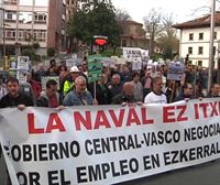 La Navaleko langileak, protestan kaleratze aginduaren aurka