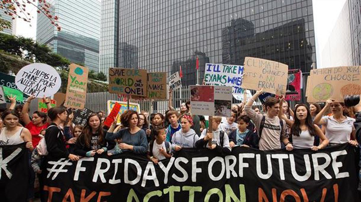 Protesta contra el cambio climático en Hong Kong