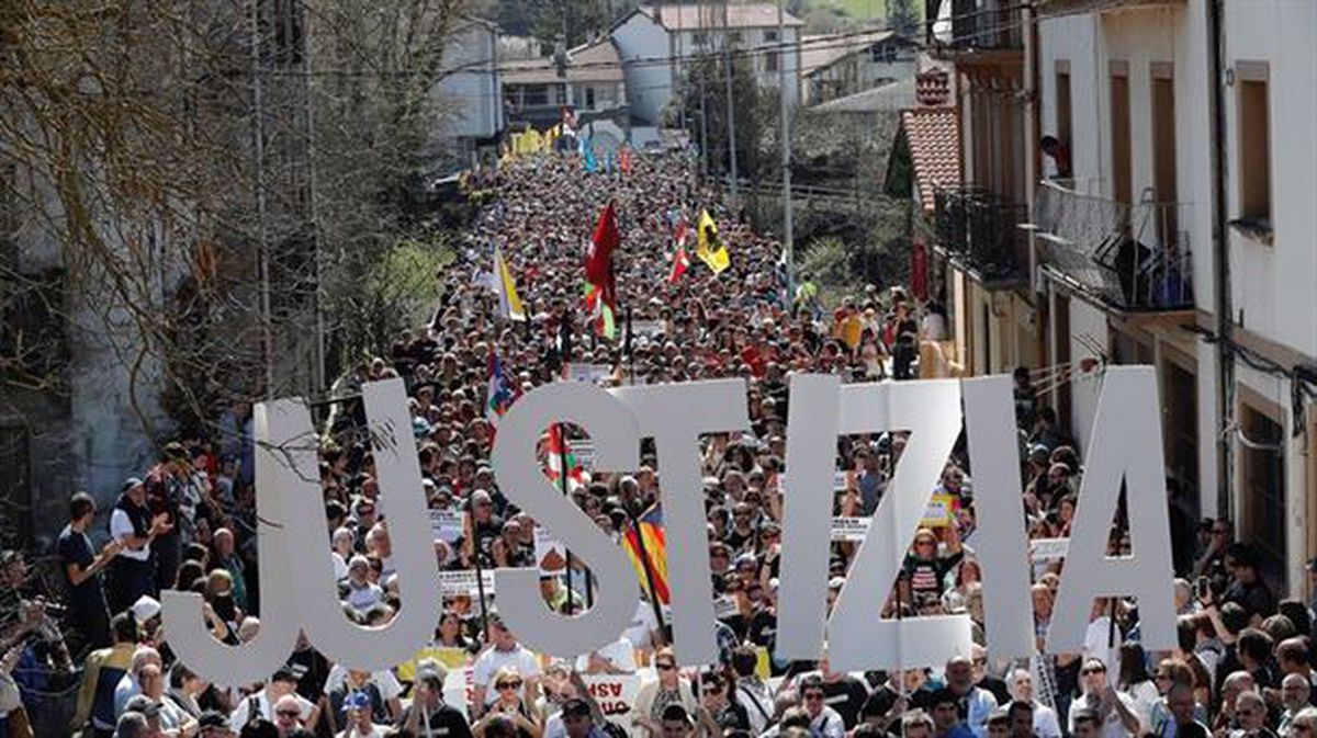 Imagen de la manifestación el pasado domingo en Alsasua