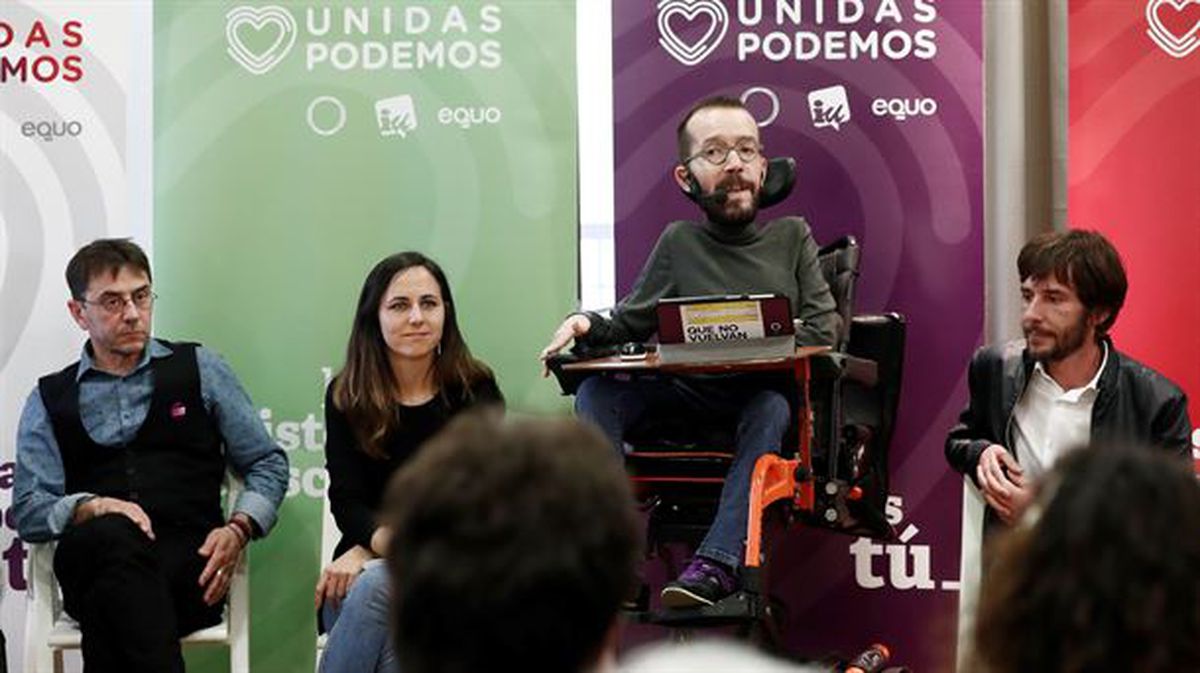 El número tres de Podemos, Pablo Echenique, en un acto.