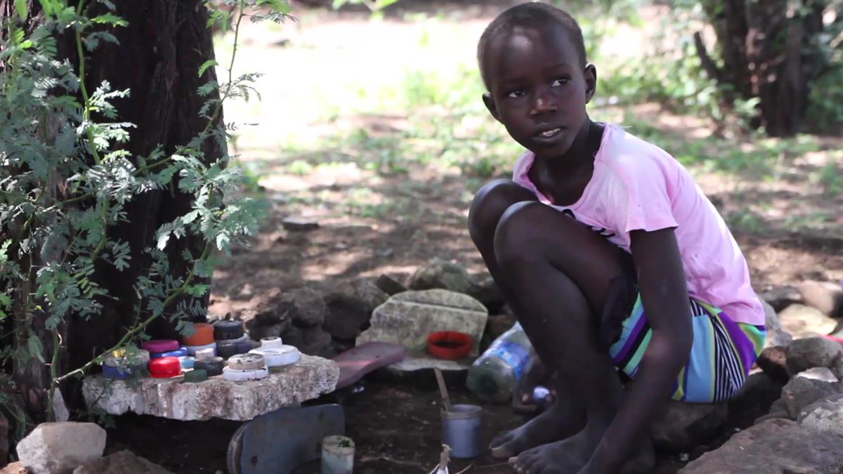 Keniako haur baten irudietako bat