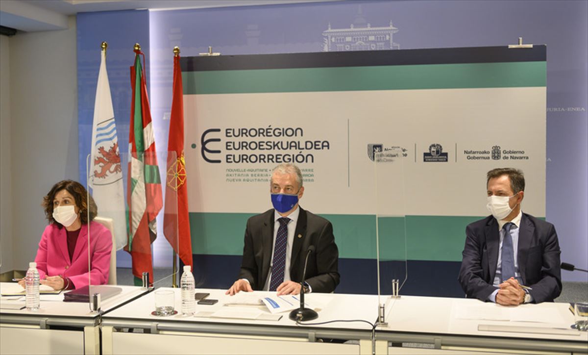 Imagen de la reunión telemática de la eurorregión celebrada la semana pasada