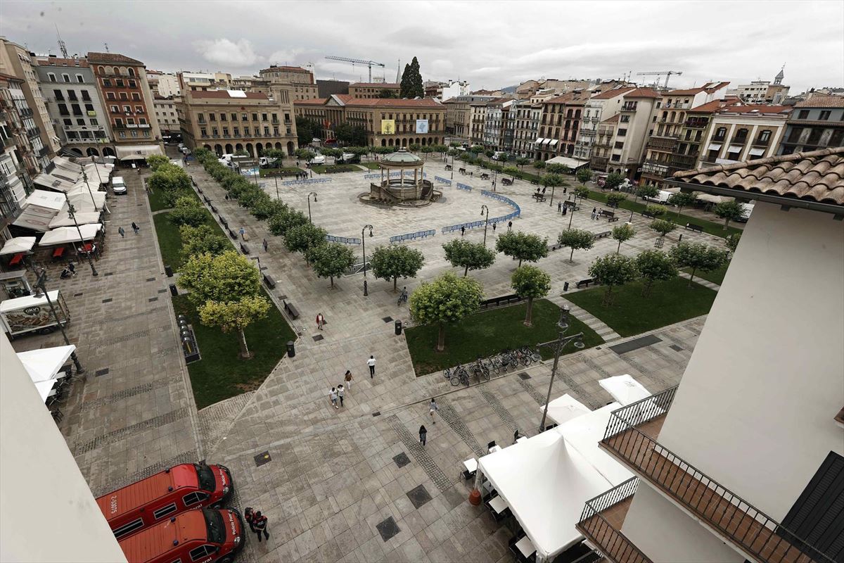 La plaza del Castillo de Pamplona. Foto de archivo: EFE