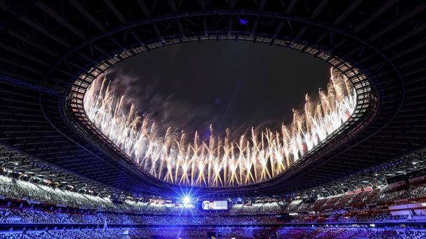 Un momento de la ceremonia de apertura de los Juegos de Tokio, en 2021. Foto: EFE. 