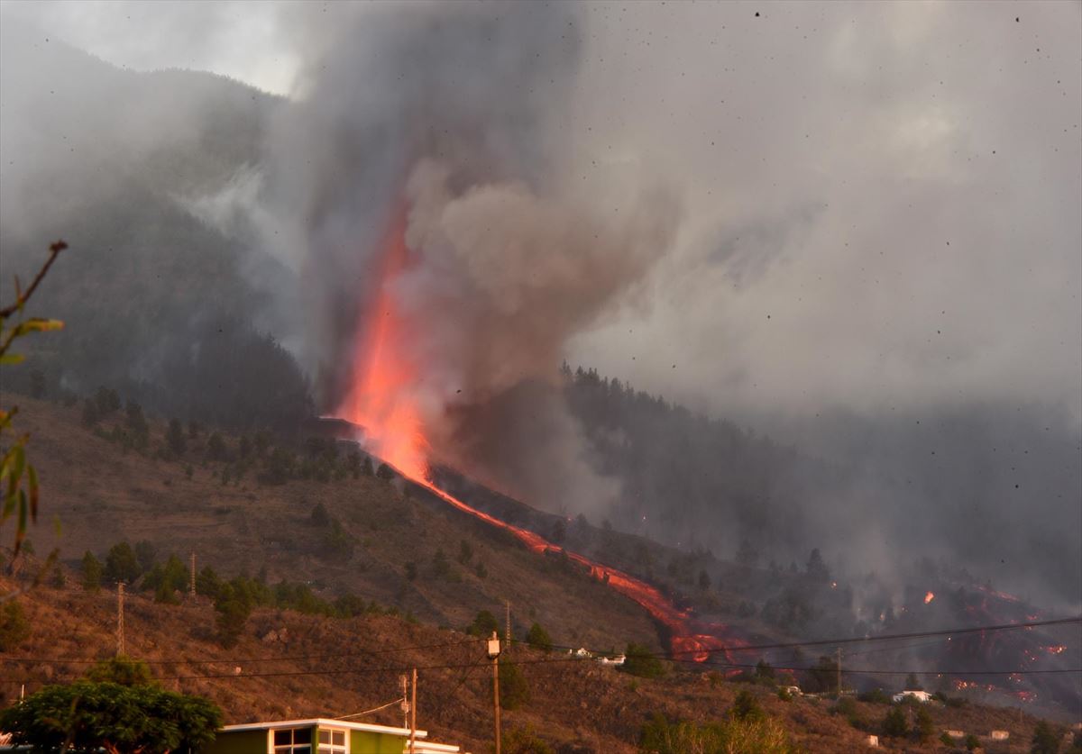 Erupción volcánica en La Palma (Canarias). Foto: EFE